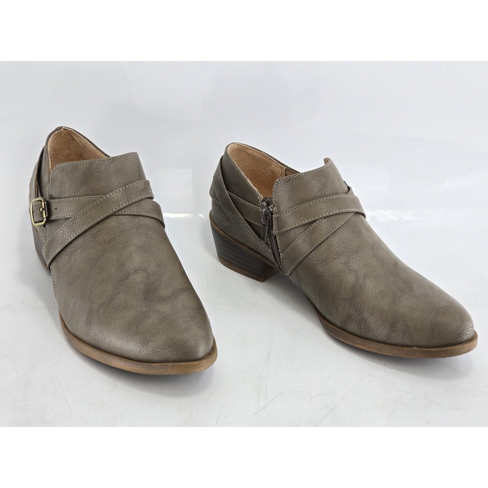 LifeStride Women's Taupe Adley Ankle Boots - 9.5 W Wide - Taupe